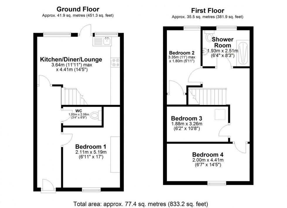 Floorplan for Mill Street, Ormskirk