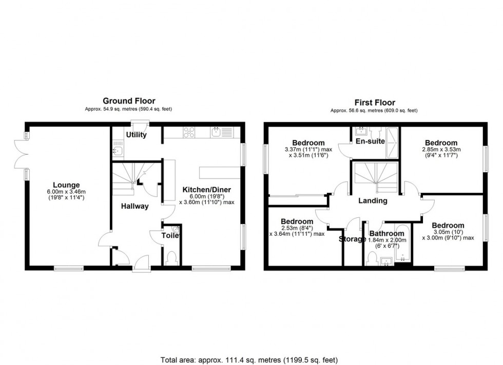 Floorplan for Tower View Close, Burscough