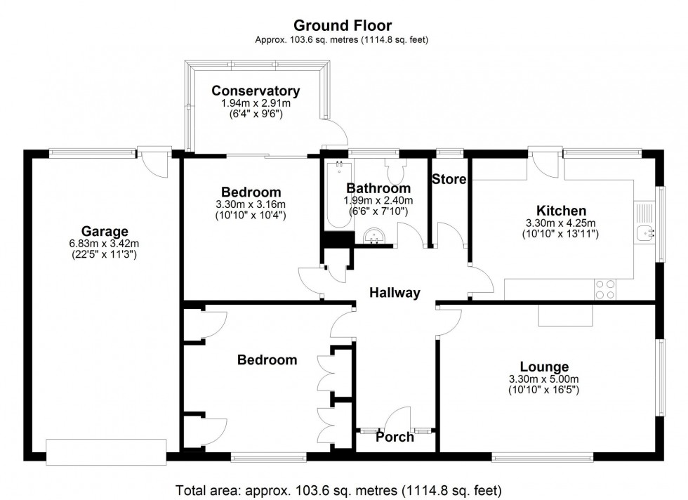 Floorplan for Meadow Close, Westhead, L40