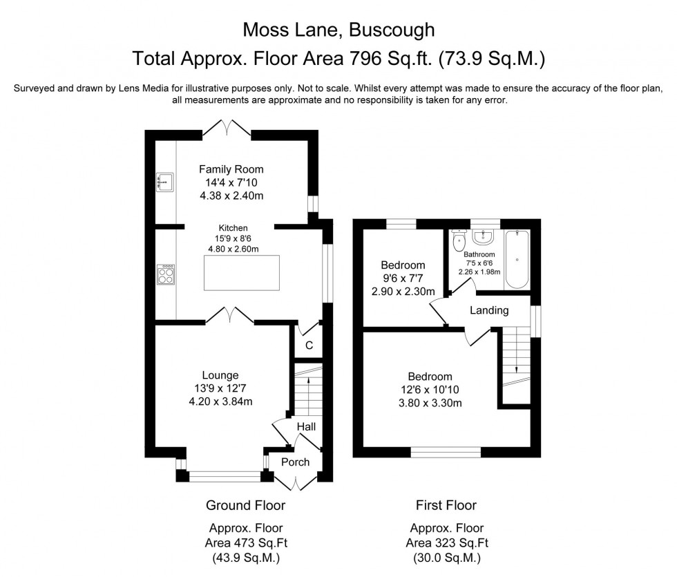 Floorplan for Moss Lane, Burscough, L40