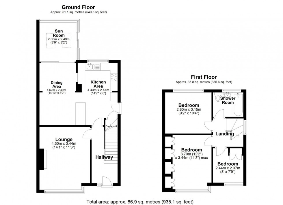 Floorplan for Marians Drive, Ormskirk, L39