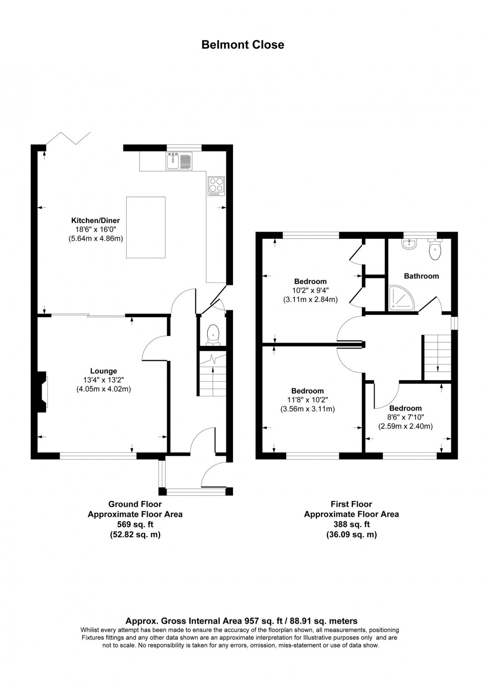 Floorplan for Belmont Close, Burscough, L40