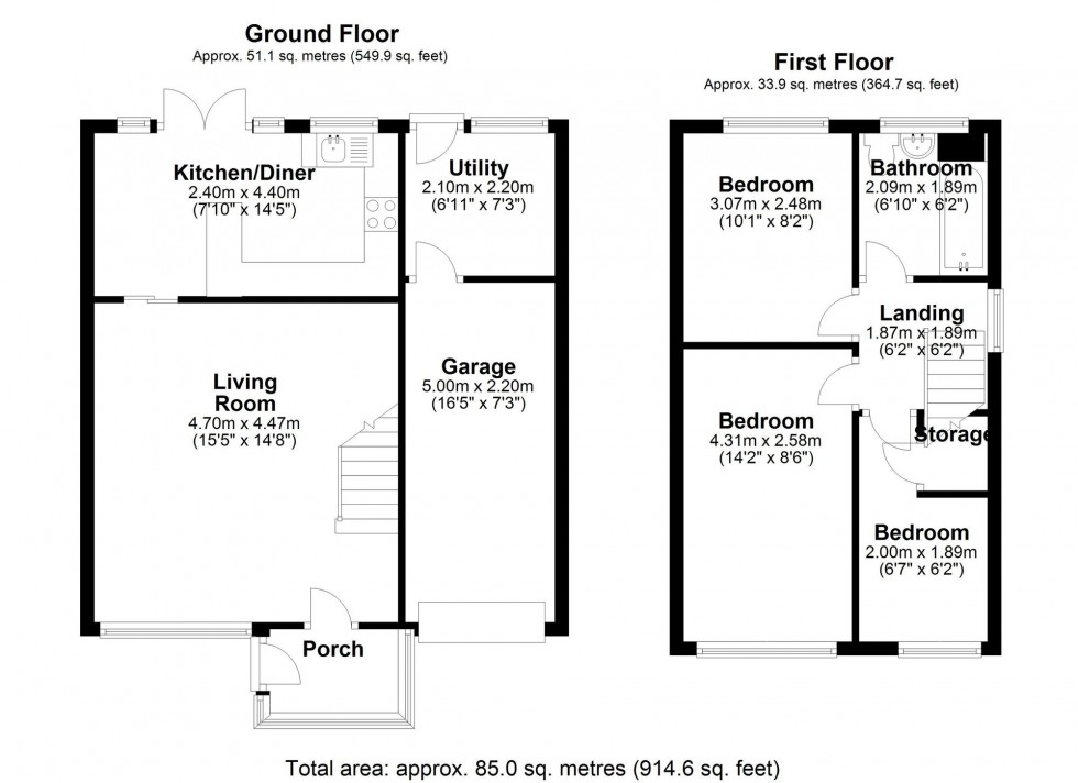 Floorplan for Nursery Avenue, Ormskirk, L39