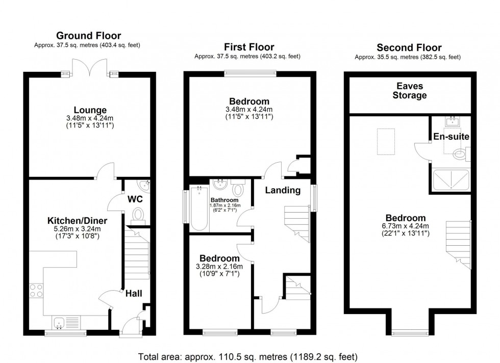 Floorplan for Tower View Close, Burscough, L40